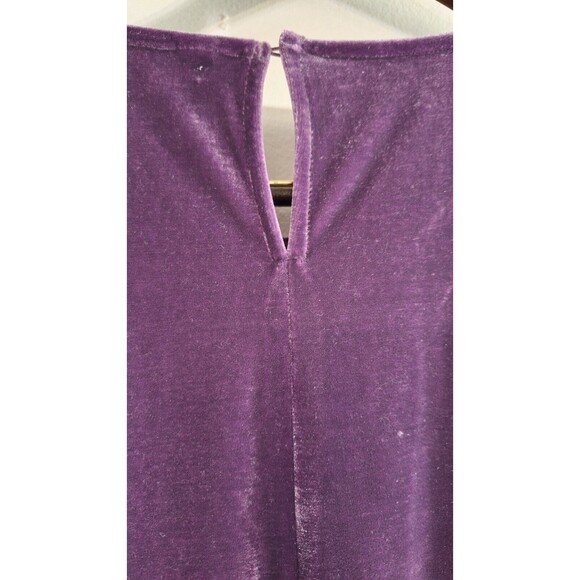 WISHLIST Purple Velour Roll Sleeve Top Women Large Boho Coquette Hippie Casual - Picture 8 of 8